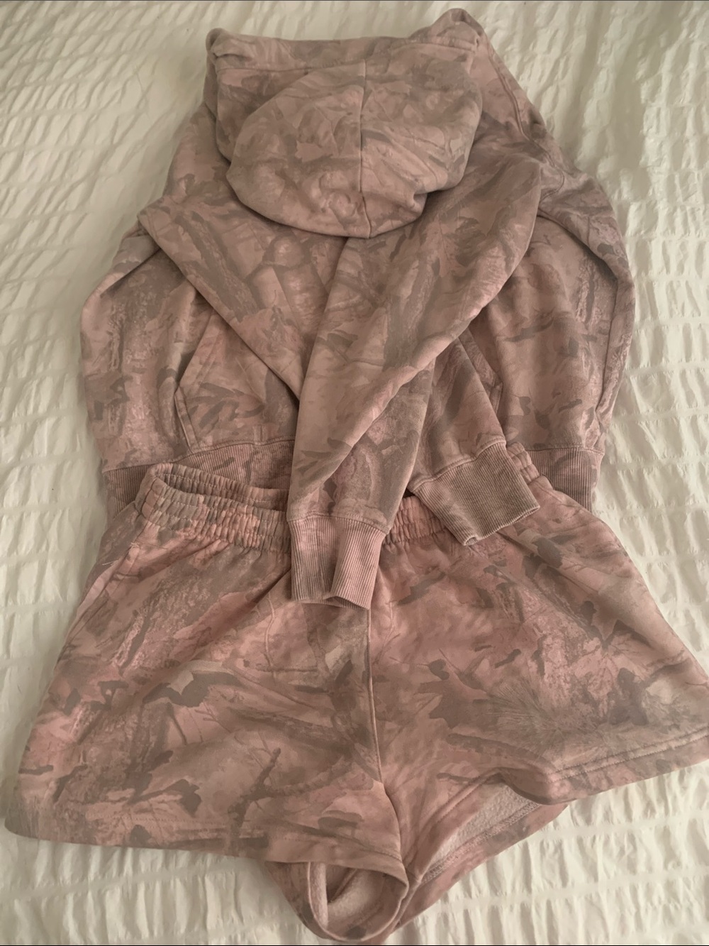 Women’s Pink Tie-Dye Hoodie & Shorts Set